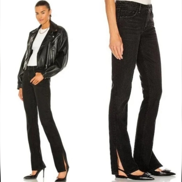 Grlfrnd Hailey Low Rise Slim Boot Cut Jeans - Picture 1 of 10
